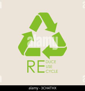 Recycle Icon Symbol Vector Illustration Isolated on White Background. Stock Vector