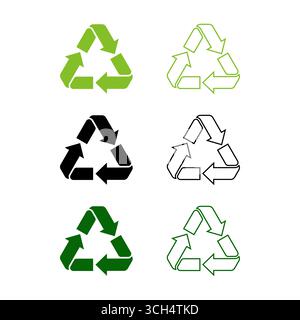 Recycle Icon Symbol Vector Illustration Isolated on White Background. Stock Vector