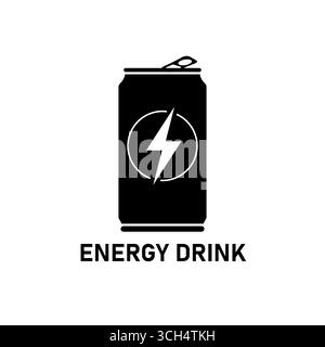Energy Drink Can Icon. Vector Illustration Isolated on White Background Stock Vector