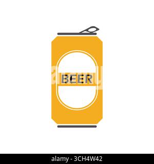 Beer Can Vector Illustration Isolated on White Background. Stock Vector