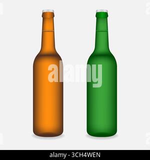 Beer bottle Realistic . Vector Illustration Isolated On White Background. Stock Vector