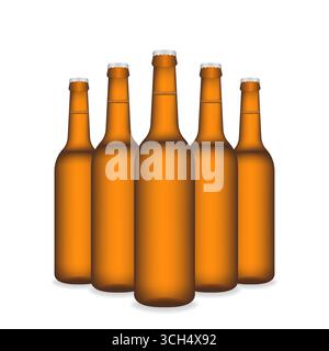 Beer bottle Realistic . Vector Illustration Isolated On White Background. Stock Vector
