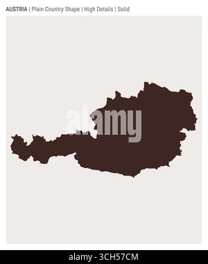 Austria plain country map. High Details. Solid style. Shape of Austria. Vector illustration. Stock Vector