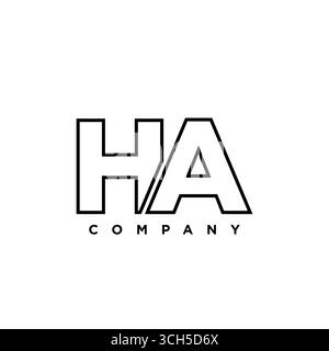 Trendy letter H and A, HA logo design template. Minimal monogram initial based logotype for company identity. Stock Vector