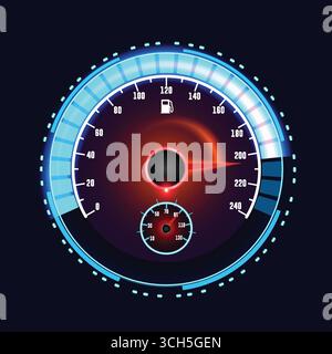 Speedometer Bar with Dazzling Light and Attractive Design Stock Vector