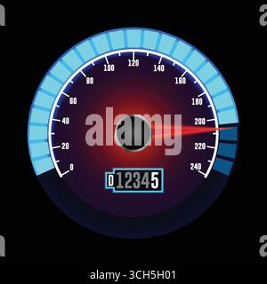 Speedometer Bar with Dazzling Light and Attractive Design Stock Vector