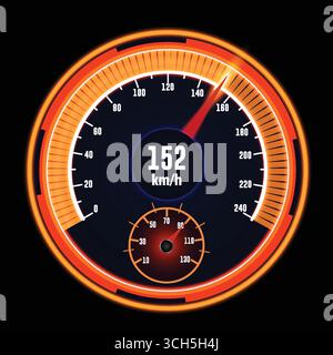 Speedometer Bar with Dazzling Light and Attractive Design Stock Vector