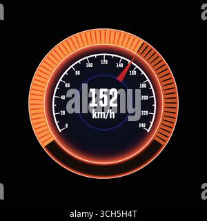 Speedometer Bar with Dazzling Light and Attractive Design Stock Vector