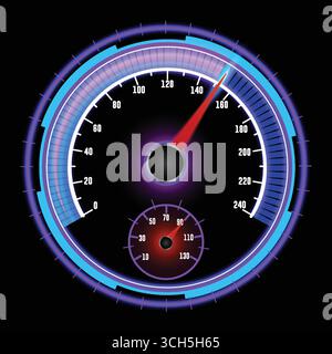 Speedometer Bar with Dazzling Light and Attractive Design Stock Vector