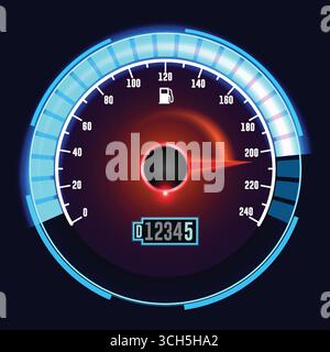 Speedometer Bar with Dazzling Light and Attractive Design Stock Vector
