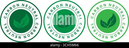 Carbon Neutral Icons for Eco Friendly and Climate Positive Products Stock Vector