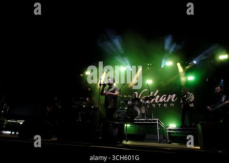 Jedburgh, UK. 31st Aug, 2025. Nathan Carter performs onstage during day two of EdgeFest 2025 at Lilliardsedge near Jedburgh on August 30, 2025. EdgeFest 2025, Music Festival. A growing music festival, in the Scottish Borders, now in its third year, being held at Lilliardsedge, near Jedburgh. Music and entertainment for all the family, under the big top. ( Credit: Rob Gray/Alamy Live News Stock Photo