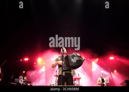 Jedburgh, UK. 31st Aug, 2025. Nathan Carter performs onstage during day two of EdgeFest 2025 at Lilliardsedge near Jedburgh on August 30, 2025. EdgeFest 2025, Music Festival. A growing music festival, in the Scottish Borders, now in its third year, being held at Lilliardsedge, near Jedburgh. Music and entertainment for all the family, under the big top. ( Credit: Rob Gray/Alamy Live News Stock Photo
