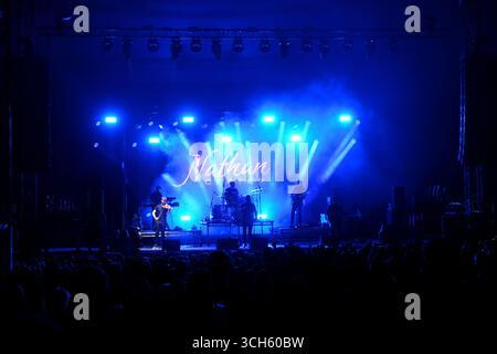 Jedburgh, UK. 31st Aug, 2025. Nathan Carter performs onstage during day two of EdgeFest 2025 at Lilliardsedge near Jedburgh on August 30, 2025. EdgeFest 2025, Music Festival. A growing music festival, in the Scottish Borders, now in its third year, being held at Lilliardsedge, near Jedburgh. Music and entertainment for all the family, under the big top. ( Credit: Rob Gray/Alamy Live News Stock Photo