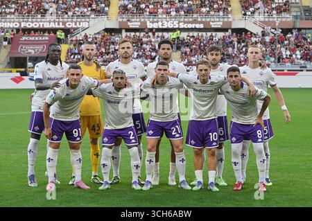 Players of ACF Fiorentina pose for a team photo prior to the Serie A ...