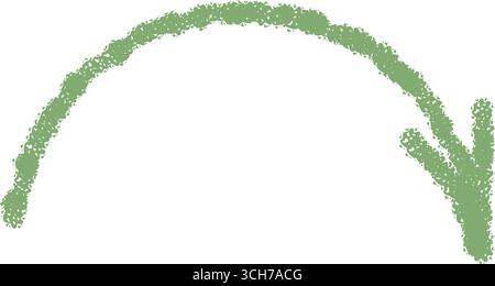 Green Wavy Crayon Arrow Icon Stock Vector