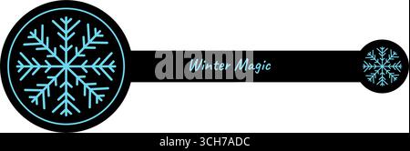 Icy Snow Flake Sticker Label Outline Stock Vector