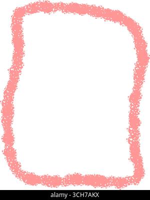 Pink Crayon Squiggle Rectangle Frame Stock Vector