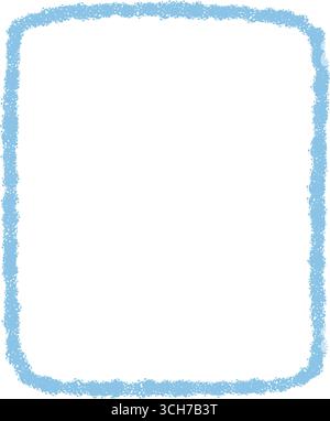 Blue Crayon Sketch Organic Square Outline Stock Vector