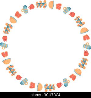 Colorful Seamless Round Gym Frame Stock Vector