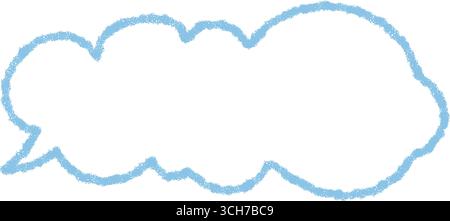 Organic Hand Drawn Blue Chalk Speech Bubble Stock Vector