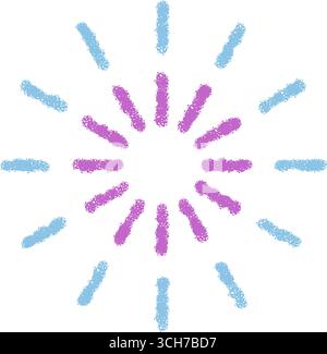 Circle Pastel Crayon Firework Pattern Stock Vector