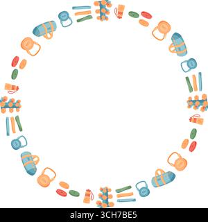 Colorful Round Minimal Sport Frame Stock Vector