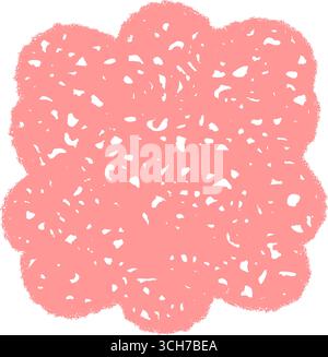 Pink Retro Groovy Scallop Hatched Frame Stock Vector