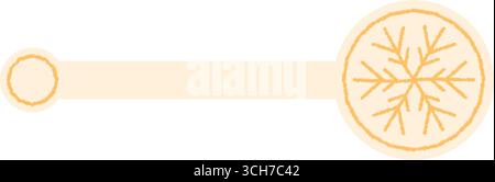 Flat Orange Snowflake Sticker Box Seal Stock Vector