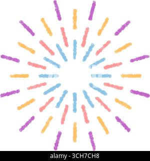 Festive Crayon Firework Starburst Symbol Stock Vector