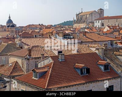 Rooftops inside Dubrovnik's old town Stock Photo