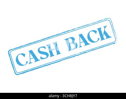 A Cash Back Rubber Stamp Seal with an Outline and Text Stock Vector