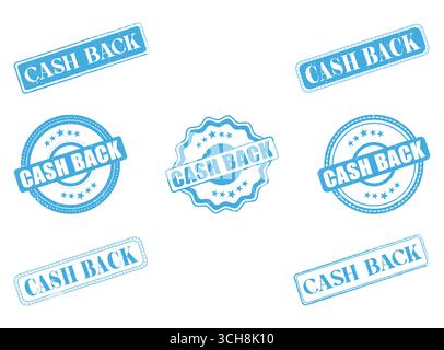 A Collection of Cash Back Rubber Stamps and Seals Stock Vector