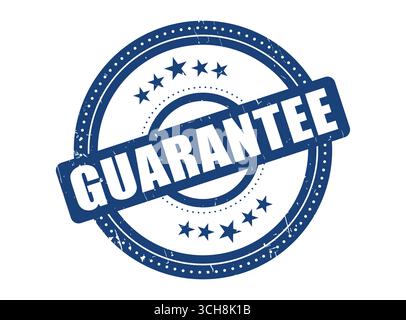 A Guaranteed Rubber Stamp Seal with a Dotted Circle Stock Vector