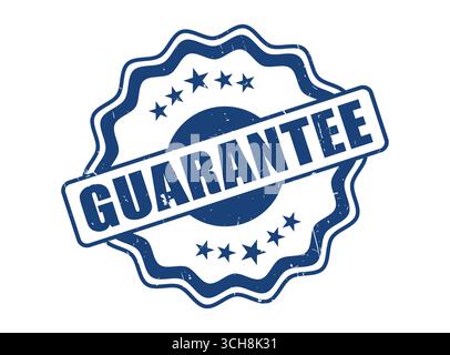 A Guaranteed Rubber Stamp Seal with a Decorative Border Stock Vector