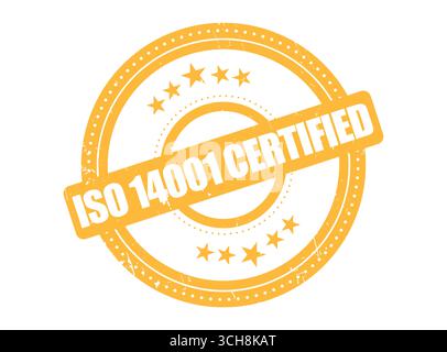 A ISO 14001 Certified Rubber Stamp Seal with a Dotted Circle Stock Vector
