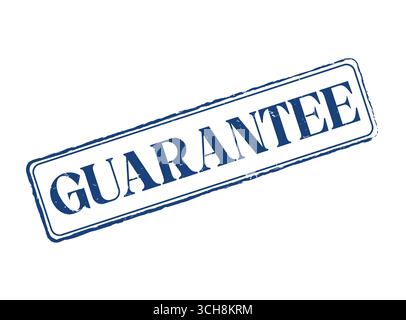A Guaranteed Rubber Stamp Seal with an Outline and Text Stock Vector