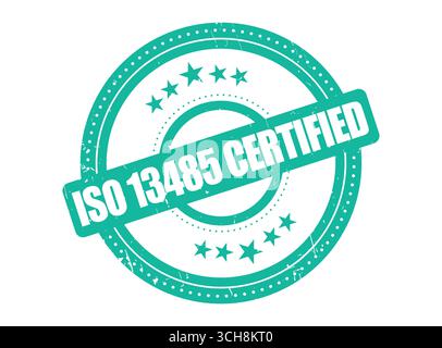 A ISO 13485 Certified Rubber Stamp Seal with a Dotted Circle Stock Vector