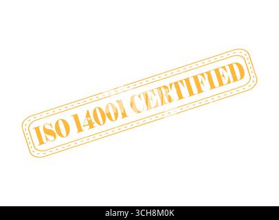 A ISO 14001 Certified Rubber Stamp Seal with an Outline Stock Vector