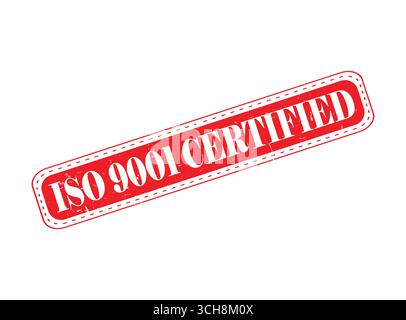 A ISO 9001 Certified Rubber Stamp Seal on a Bar Stock Vector
