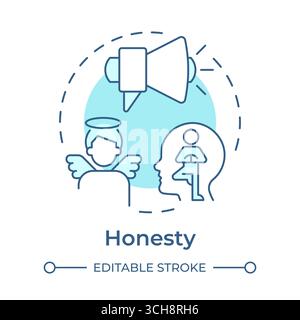 Honesty soft blue concept icon Stock Vector
