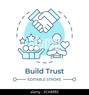 Build trust soft blue concept icon Stock Vector