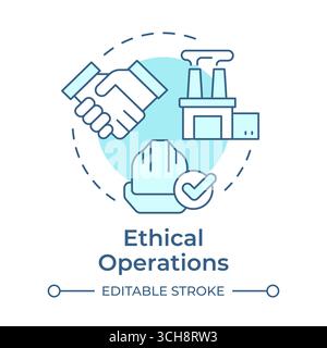Ethical operations soft blue concept icon Stock Vector