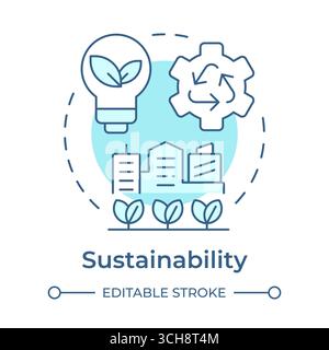 Sustainability soft blue concept icon Stock Vector