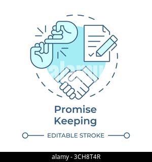 Promise keeping soft blue concept icon Stock Vector