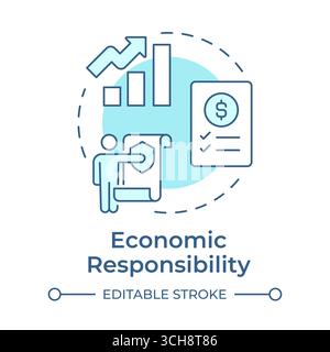 Economic responsibility soft blue concept icon Stock Vector