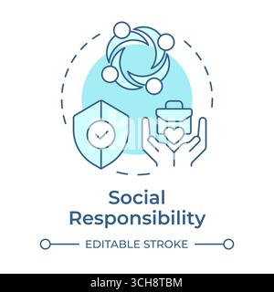 Social responsibility soft blue concept icon Stock Vector