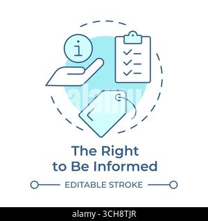 Right to be informed soft blue concept icon Stock Vector