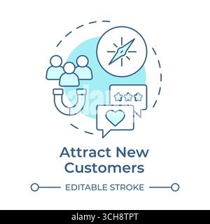 Attract new customers soft blue concept icon Stock Vector