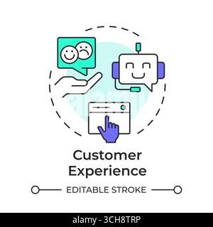 Customer experience multi color concept icon Stock Vector